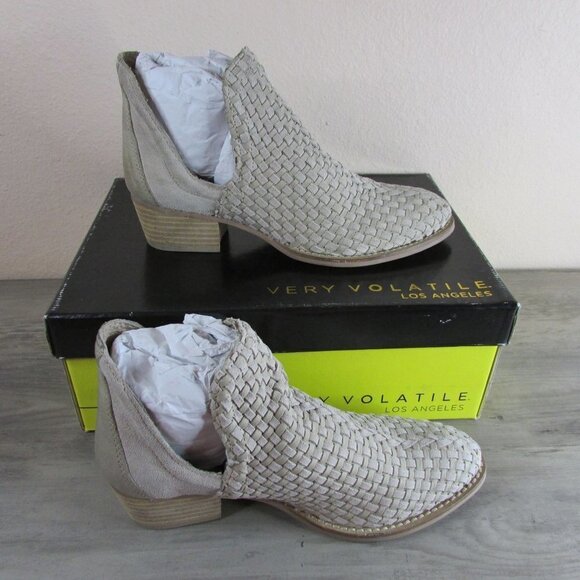 Volatile Women's 6 Veracruz Woven Ankle Boot - Ice Tan PVV702 - Picture 1 of 4